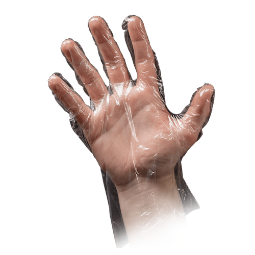 PE-Handschuh gehämmert, transparent