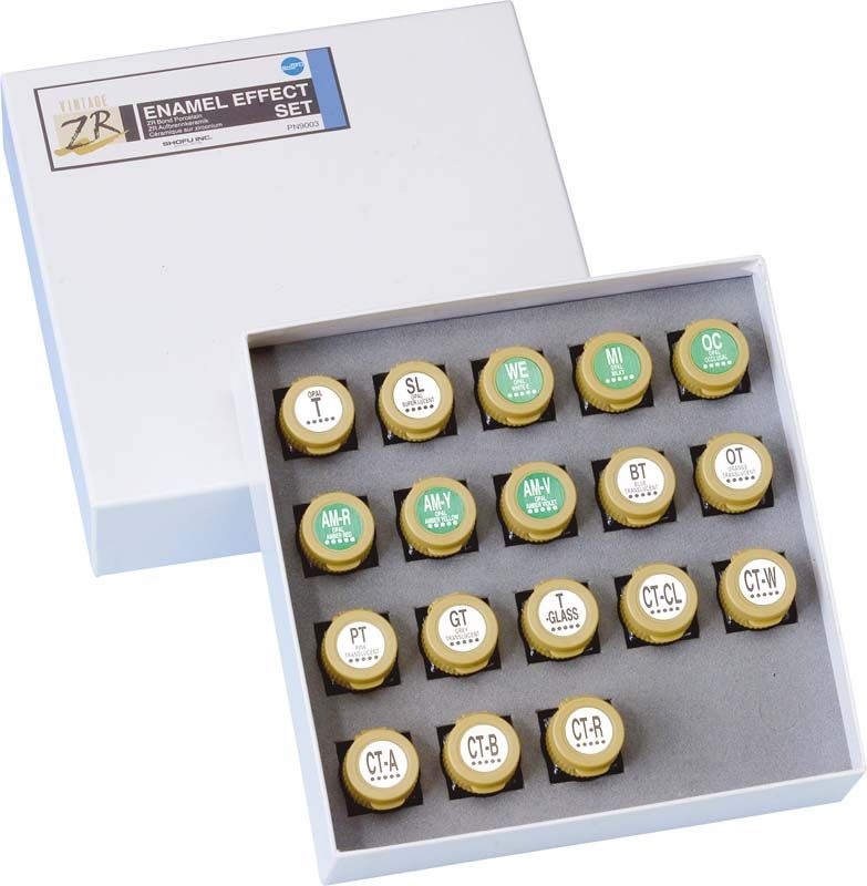 VINTAGE ZR Sets Enamel Effect Set mit 16 Farbtönen in offener Verpackung