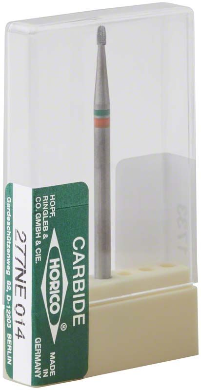 Hartmetallfräser 277NE 014 in transparenter Verpackung mit grünem Etikett.