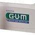 GUM TRAV-LER Interdentalbürsten in gelber Farbe neben Produktverpackung.