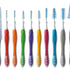 Sechsteiliges Set GUM® TRAV-LER® Interdentalbürsten in verschiedenen Farben.