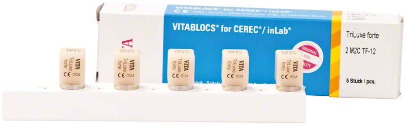 VITABLOCS® TriLuxe forte Blöcke für CEREC®/inLab® Systeme, 5 Stück.