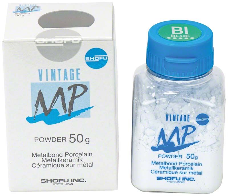 VINTAGE MP Effektmasse 50g Bl in blauer Verpackung mit Pulverdose.