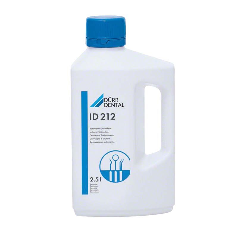 ID 212 Desinfektionskonzentrat 2,5 Liter Flasche mit blauem Deckel.