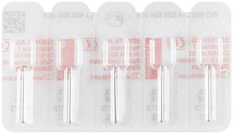 Blisterpackung mit Diamant FG 813 016 Dentalbohrern.
