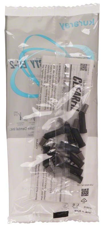 Kuraray Clearfil Majesty ES-2 PLT A3D in transparenter Verpackung mit schwarzem Inhalt.