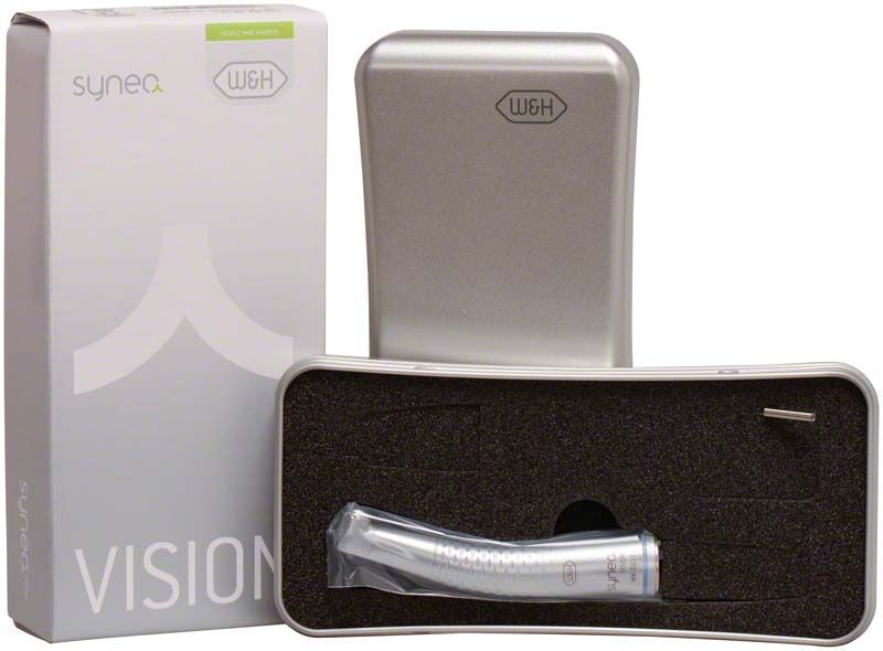 Synea Vision Winkelstück Typ WK-56 LT blau in Verpackung mit Etui.