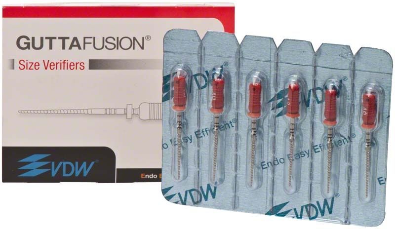 GUTTAFUSION® Size Verifier Gr. 055 rot in Blisterverpackung mit sechs Instrumenten