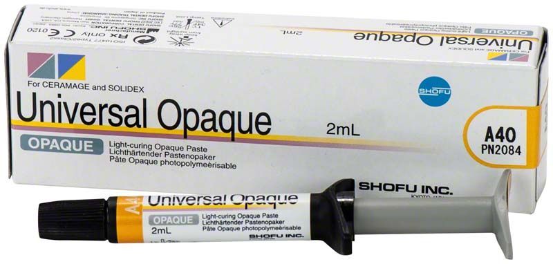 Universaler Opaque A4O Lichthärtender Pastenopaker in Spritze mit Verpackung.