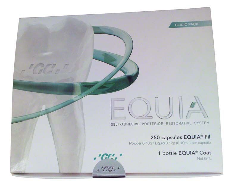 Equia Clinic Pack A3 Verpackung mit 250 Kapseln und 1 Flasche Coat.