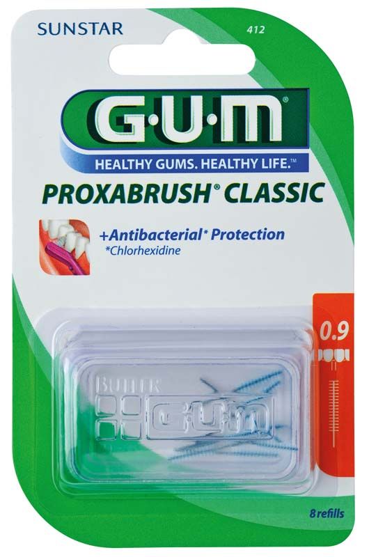GUM PROXABRUSH CLASSIC Ersatzbürsten mit antibakterieller Schutzverpackung.