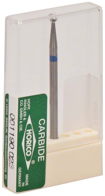 Hartmetallfräser 001 190 023 mit blauem Ring in Kunststoffverpackung.