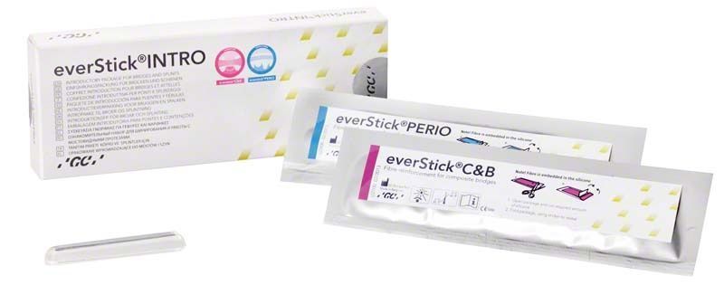 everStick®INTRO Glasfaserverstärkungen in Originalverpackung mit sichtbaren Einzelverpackungen.
