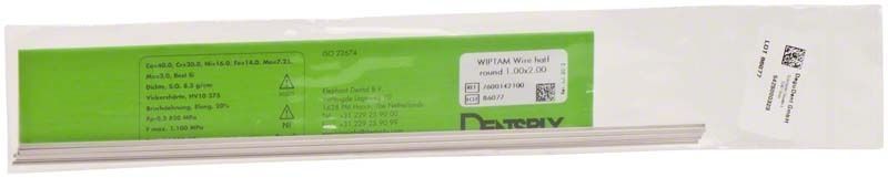 WIPTAM®-Draht halbrund 1,00 x 2,00 mm in grüner Verpackung.