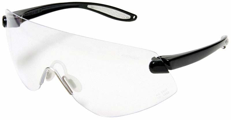 Schwarze Schutzbrille Hager Outback mit klaren Gläsern und modernem Design.