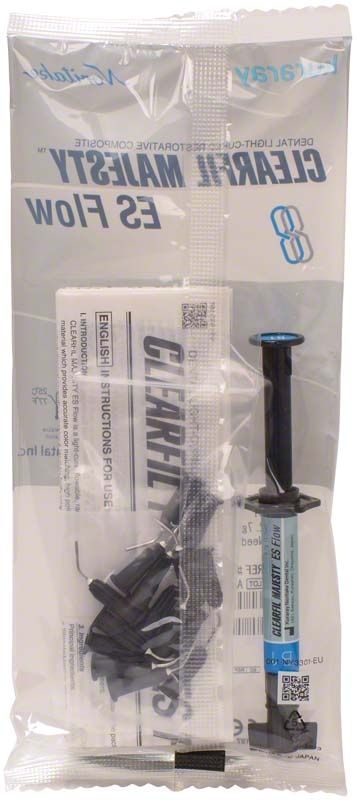 Klarfil Majesty ES Flow Farbe B1 in Verpackung mit Applikationsspritze.