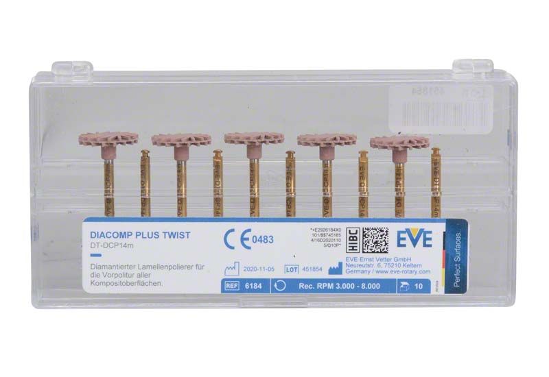 EVE DIACOMP® plus TWIST Rad groß, Vorpolitur DT-DCP14m - Ø 14mm , 10er