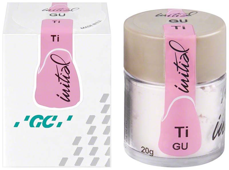 GC Initial Ti Gum Shade GM-23 in weißem Behälter mit rosa Etikett.