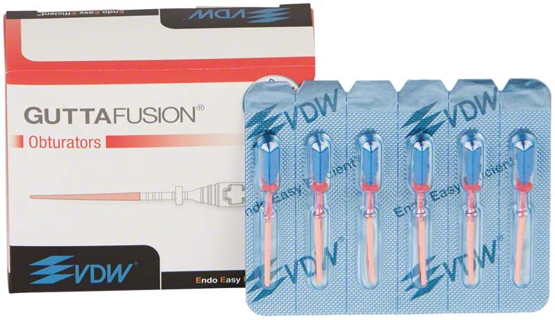 GUTTAFUSION® Obturatoren 30er Packung mit Blisterverpackung und VDW-Logo.