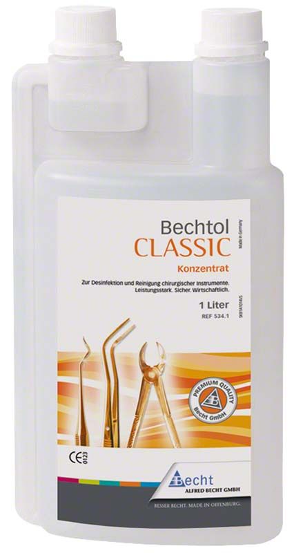 Bechtol Classic 1-Liter-Flasche mit Etikett für Instrumentendesinfektion.