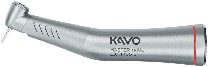Silbernes MASTERmatic™ LUX M05L Dentalhandstück mit rotierendem Kopf.