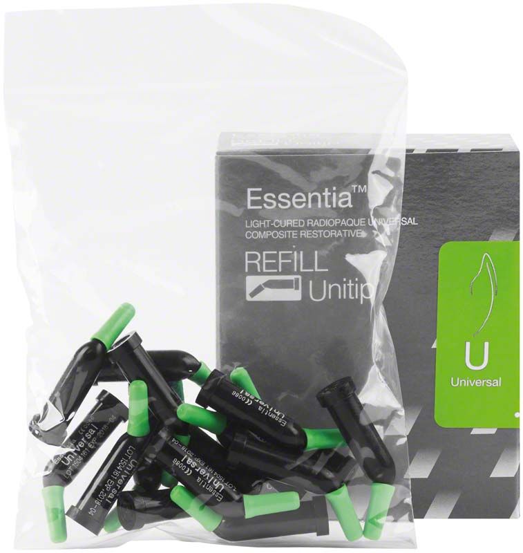 Essentia® Unitip Refill Universal (U) in Kunststoffverpackung mit grünen Spitzen