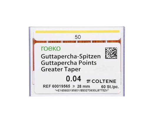 Image of ROEKO Greater Taper Guttapercha-Spitzen 4% Gr. 050 rot