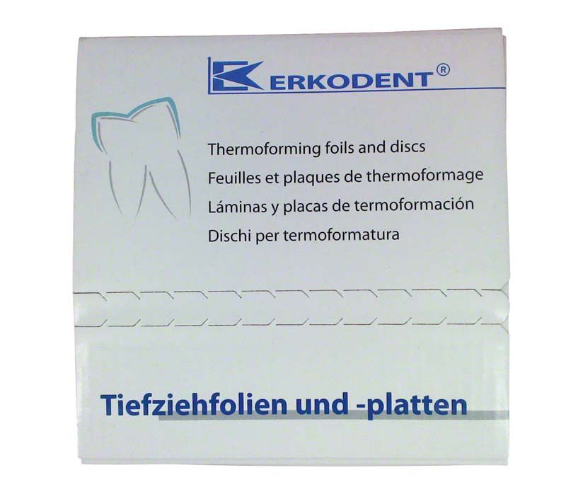 Erkoplast PLA-R 50er Verpackung mit Zahn-Symbol und Markennamen Erkodent.