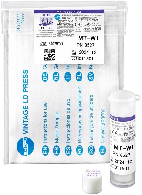 Verpackung der VINTAGE LD Press MT MT-W1 mit Produktinformationen.