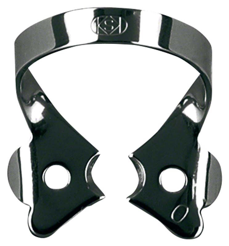 Fit-Kofferdam® Klammer Black Nr. 0 aus mattschwarzem Edelstahl.