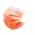 Einmalmundschutz in Orange mit elastischen Bändern.