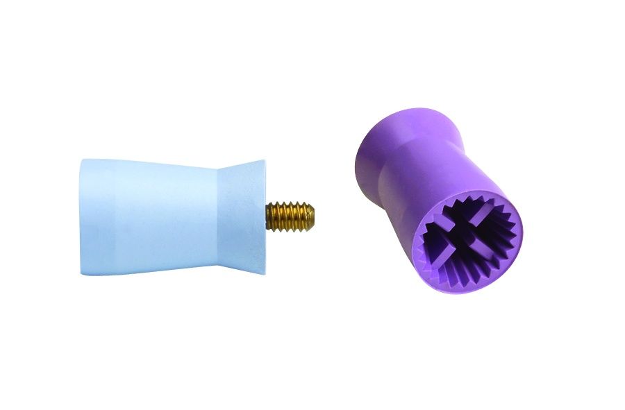 Blauer und lila Snap-On-Aufsatz für traditionelle Web LF Cup.