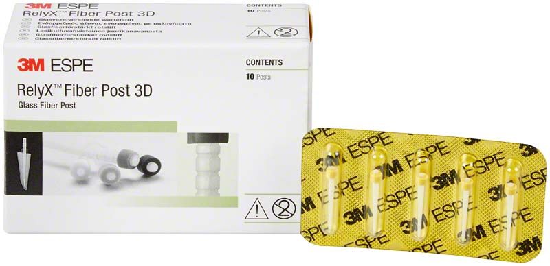 Verpackung der RelyX Fiber Post 3D Glasfaserstifte von 3M.