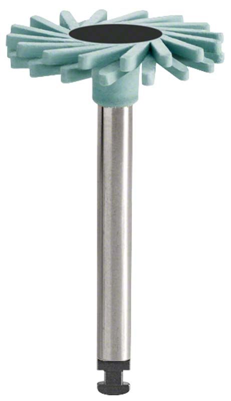 ShapeGuard Aufsatz für Keramikbearbeitung mit radialen Lamellen und Metallschaft.