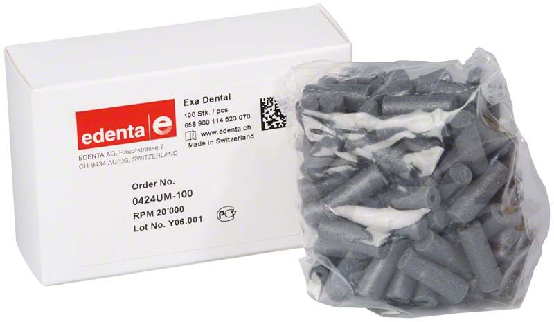 Exa Dental Polierer schwarz unmontiert, 100 Stück in Kunststoffverpackung.