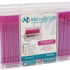 Microbrush Plus Applikatoren 400er fein rosa in transparenter Kunststoffbox.