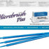 Microbrush Plus Applikatoren in blau mit Verpackung im Hintergrund.