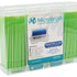 Microbrush Plus Applikatoren in grüner Verpackung mit Sichtfenster und Größenangabe.