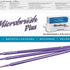 Microbrush Plus Applikatoren, violett, vor Verpackung mit Produktname und Details.