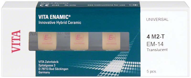 VITA ENAMIC® Universal EM-14 T 4M2 Keramikblöcke in Verpackung.