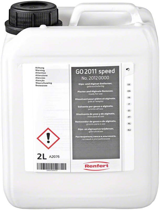 Gips- und Alginatlöser GO 2011 speed in weißem Kanister, 2L.