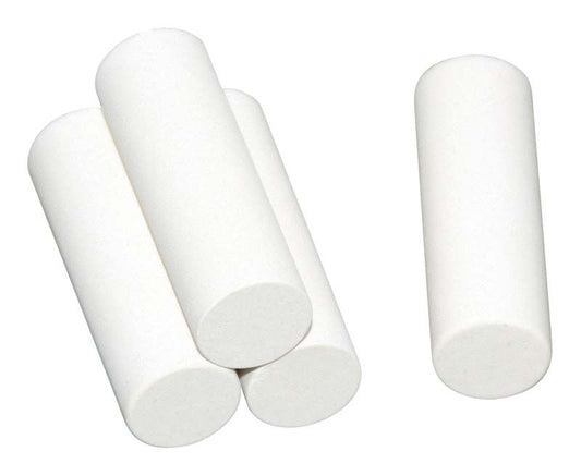Einweg Press-Stempel aus weißem Material in zylindrischer Form.