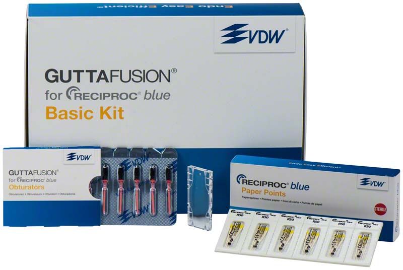 GUTTAFUSION für RECIPROC® blue Basis-Kit mit Obturatoren und Papierstiften.