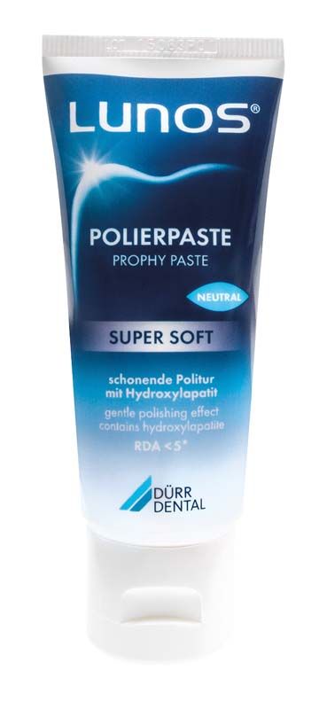 Lunos Polierpaste Super Soft für Zahnreinigung und Feinpolitur in Tube.