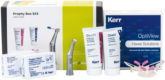 KaVo Kerr Prophy Box SMARTmatic S53 mit Instrumenten und Verbrauchsmaterialien.