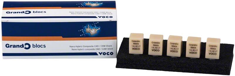 Grandio® blocs LT Gr. 14L A2 Zahnblock in Originalverpackung mit fünf Blöcken.
