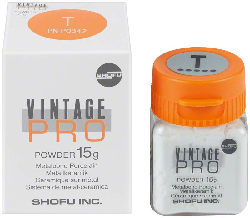 Vintage PRO Pulver 15g, Metallkeramik in Kunststoffbehälter mit Verpackung.