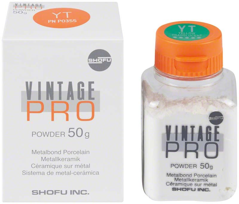 Vintage PRO Pulver 50g mit Verpackung und orangefarbenem Deckel.