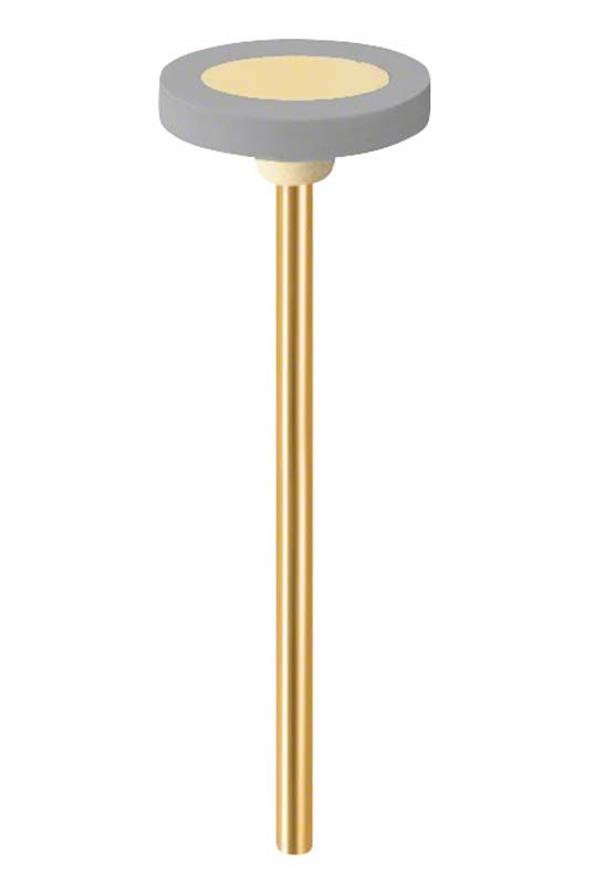 Dentales Polierinstrument EVE DIATEMP DTP-H15 mit grauer Scheibe und goldenem Schaft.