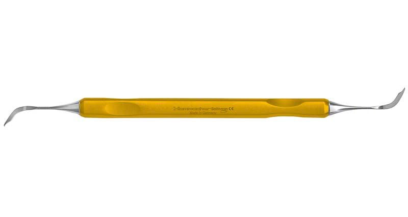MasterLine Wiro-FILL Komposit-Instrument mit gelbem Griff und doppeltem Ende